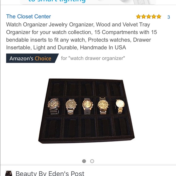 Watch organizer drawer insert 15” x 12” x 2” - Picture 4 of 5